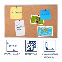 Доска пробковая 1200х900 - «globural.ru» - Ивантеевка