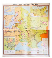 Учебная карта "Россия с конца XVII в. до нач. 60-х г.г. XVIII в." 1100*1400 мм (матовое, 2-стороннее лам.) - «globural.ru» - Ивантеевка