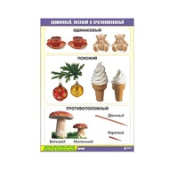 Таблица демонстрационная "Одинаковый, похожий и противоположный" (винил 70x100) - «globural.ru» - Ивантеевка