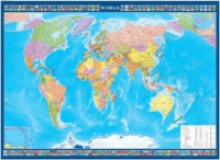 Настенная политическая карта мира с флагами на английском языке - «globural.ru» - Ивантеевка