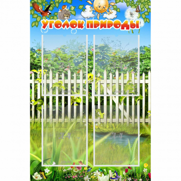 Стенд "Уголок природы" с 4 карманами - «globural.ru» - Ивантеевка