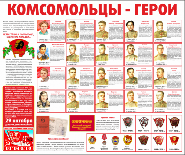 Тематический стенд "Комсомольцы-герои" - «globural.ru» - Ивантеевка